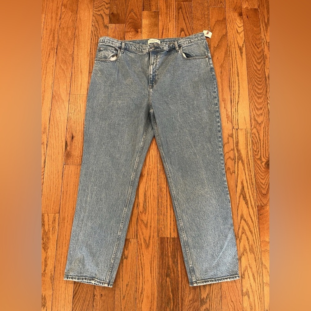 Abercrombie & Fitch The 90s Straight Jeans Ultra High Rise Blue Denim 35 20R New - Picture 4 of 12